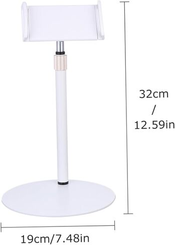 Adjustable White Tablet Stand and Multi-Angle Smartphone Holder with Desktop Charging Dock, Portable Tablet Support for Home and Office Use in Saudi Arabia