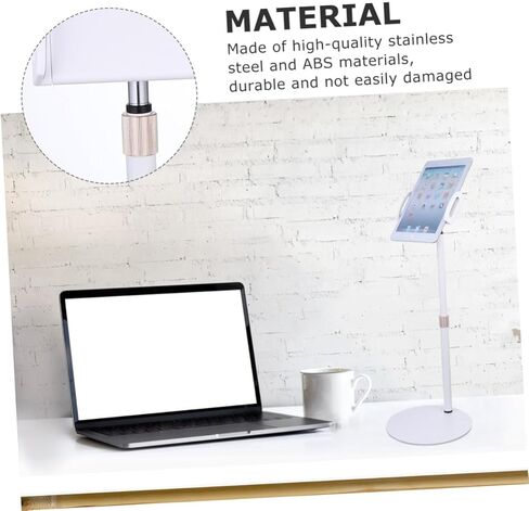 Adjustable White Tablet Stand and Multi-Angle Smartphone Holder with Desktop Charging Dock, Portable Tablet Support for Home and Office Use in Saudi Arabia
