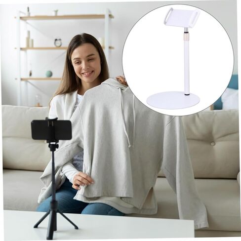 Adjustable White Tablet Stand and Multi-Angle Smartphone Holder with Desktop Charging Dock, Portable Tablet Support for Home and Office Use in Saudi Arabia