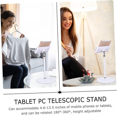 Adjustable White Tablet Stand and Multi-Angle Smartphone Holder with Desktop Charging Dock, Portable Tablet Support for Home and Office Use in Saudi Arabia