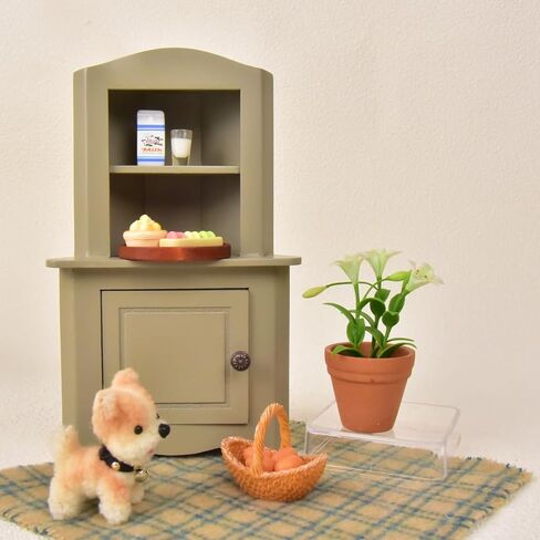 1:12 مصنوع يدويًا مخزنة من الخزانة الخشبية المخزنة مع الباب لغرف النوم المصغرة وغرف المعيشة BJD OB11 Doll House Gift for 3+ سنوات (أخضر) in Kuwait