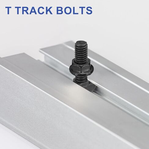 PATIKIL M8x25mm T-Slot Bolts, 10 Sets Drop-in Bolt Hammer Head with Hexagon Flange Nuts T-Bolt Stud Sliding Screw for 40 Series Aluminum Extrusion Profile, Silver in Saudi Arabia