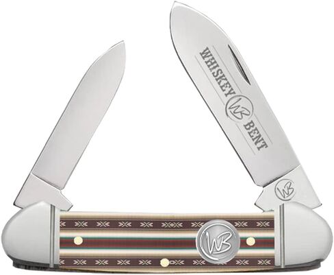WHISKEY BENT HAT CO. Traditional Canoe Folding Knife 3.63" Closed Length 440C Stainless Steel Blades (Desert Bead) in Saudi Arabia