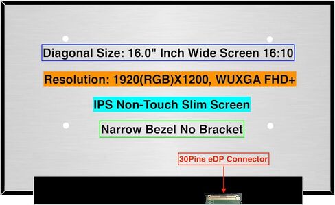 EM EMAJOR TECH New Screen Replacement for Asus Vivobook 16X M1603Q M1603QA 1920X1200 FHD+ Non-Touch LCD LED Display with Set of Tape and Tool in Saudi Arabia