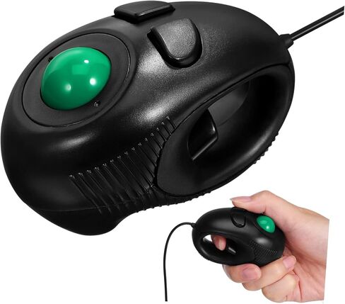 Portable Trackball Mouse Mini Handheld USB Powered Ergonomic Design for Comfortable Use for Laptops and Desktops Lightweight and Easy to Carry Black in Saudi Arabia
