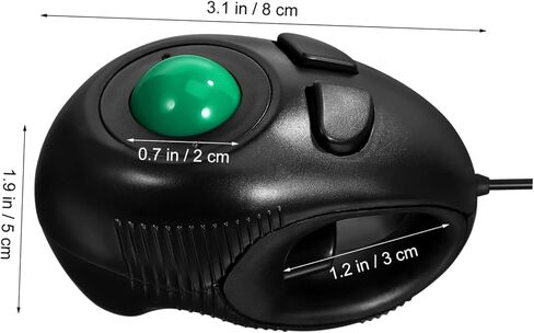 Portable Trackball Mouse Mini Handheld USB Powered Ergonomic Design for Comfortable Use for Laptops and Desktops Lightweight and Easy to Carry Black in Saudi Arabia