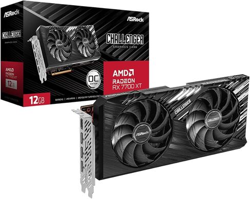 ASRock Radeon RX 7700 XT Challenger 12GB OC & PRO-750B 750W 80+ Bronze PSU | Smart 1440p Gaming Power Combo in Saudi Arabia