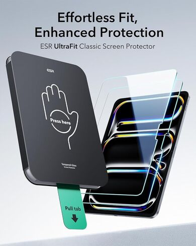 ESR لجهاز iPad Pro 11 بوصة 2024 الجراب الخامس و2 واقي شاشة 9H من الزجاج المقسى مع صينية فائقة الملاءمة in Kuwait