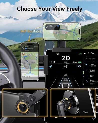 360° Adjustable Magnetic Nissan Rogue Phone Mount 12.3 Inch Screen Clip Phone Holder Nissan Rogue Platinum 2024-2026 Magnetic Mount MagSafe Holder 12.3" Screen Mounted 2026 Nissan Rogue Accessories in Saudi Arabia