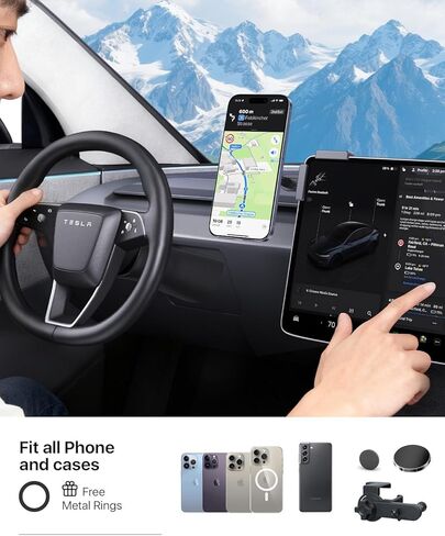 360° Adjustable Magnetic Nissan Rogue Phone Mount 12.3 Inch Screen Clip Phone Holder Nissan Rogue Platinum 2024-2026 Magnetic Mount MagSafe Holder 12.3" Screen Mounted 2026 Nissan Rogue Accessories in Saudi Arabia