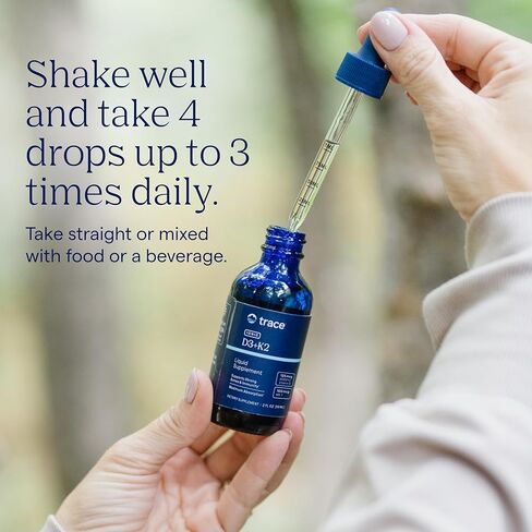 Trace Minerals | Liquid Ionic Vitamin D3 + K2 | 125 mcg (5,000 IU) D3, 100 mcg K2 | Concentrated Dietary Supplement | Supports Bones, Teeth and Immune System | 2 fl oz. 296 Servings in Saudi Arabia