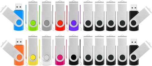 محركات أقراص فلاش USB كبيرة الحجم - 10 محركات أقراص فلاش سعة 16 جيجابايت و10 محركات أقراص USB سعة 32 جيجابايت، محركات أقراص القفز على عصا الذاكرة الدوارة المعدنية مع مؤشر LED، محرك أقراص Memoria USB Stick Zip Drive لتخزين البيانات والنسخ الاحتياطي in Kuwait