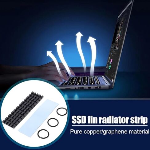 BESPORTBLE Copper M.2 2280 SSD Heat Sink with Graphene Coating, 3mm Thick Metal Cooler Fin for High-Performance Solid State Drive Cooling, Computer Internal Component for Efficient Thermal in Kuwait