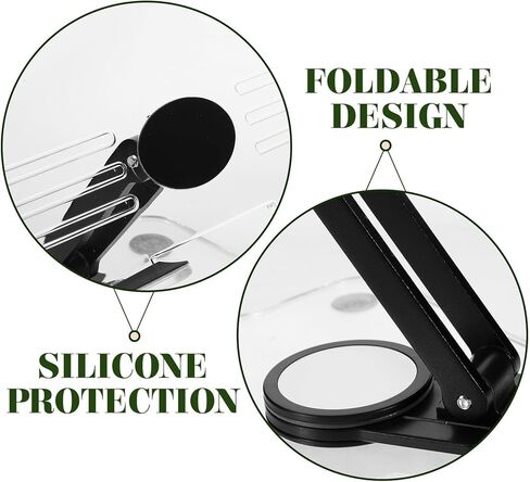 Foldable Desktop Tablet Stand Adjustable Tablet Holder for Desk with Non-Slip Base for Home and Office Use Black in Saudi Arabia