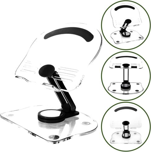 Foldable Desktop Tablet Stand Adjustable Tablet Holder for Desk with Non-Slip Base for Home and Office Use Black in Saudi Arabia