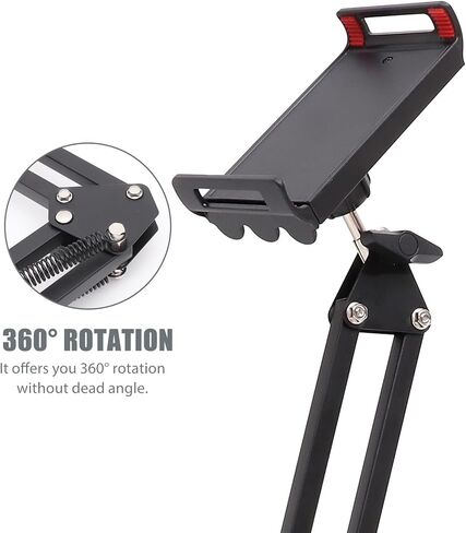 NOLITOY Long Arm Mobile Phone Stand Aluminum Alloy Tablet Bracket 360° Rotation Foldable Design Bedside Phone Support and Tablets Large Base for Stable Desktop Use in Saudi Arabia