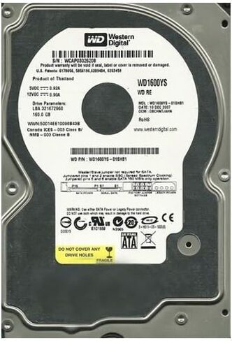 Western Digital WD1600YS 160gb Sata 7.2k 3g 3.5in Int New Brown Box See Warranty Notes in Saudi Arabia