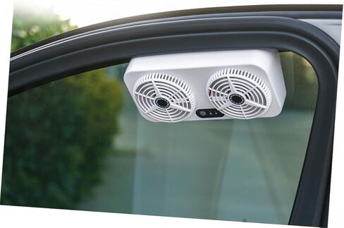 Cabilock المحمولة USB سيارة مروحة العادم برودة سرعة صامتة تهوية الهواء لتبريد السيارة تصميم مدمج يزيل روائح الدخان ينعش الهواء داخل السيارات مناسبة للمركبات واستخدام RV in Kuwait
