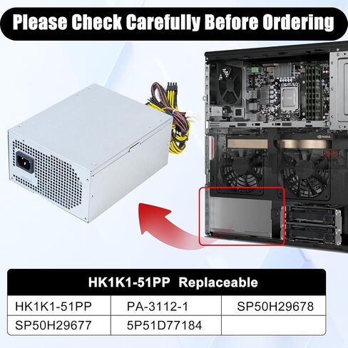 ترقية LXun 1100W HK1K1-51PP PA-3112-1 مزود الطاقة المتوافق مع Lenovo ThinkStation Tower Workstation PSU لـ 5P51D77184 يستبدل الجزء SP50H29678 SP50H29677 لـ 4070 4080 4090 5070 5080 5090 in Saudi Arabia