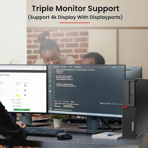 كمبيوتر مكتبي Lenovo ThinkCentre M910S - Intel Core i5-7500 الجيل السابع - ذاكرة وصول عشوائي DDR4 سعة 16 جيجابايت - SSD سعة 1 تيرابايت - شاشة LED جديدة مقاس 24 بوصة - شبكة WiFi مدمجة - لوحة مفاتيح وماوس لاسلكيان - Windows 11 Pro (متجدد) in Kuwait