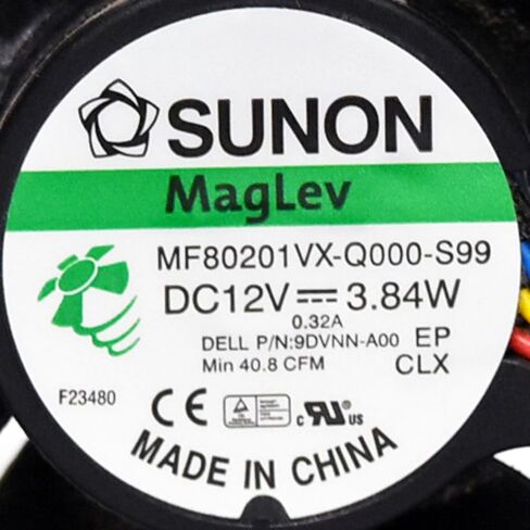 9DVNN أصلي OEM خلفي صغير الحجم مروحة كمبيوتر للكمبيوتر الشخصي لـ Dell Optiplex 390 790 990 3010 7010 9010 4-Wire 5-Pin موصل الطاقة Foxconn AVC Sunon Rev:A00 in Kuwait