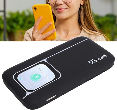 5G WiFi Mobile Hotspot, High Speed Portable Router with 2.01 Inch Touch Screen, Supports Up to 16 Devices Simultaneously for Travel and Outdoor Use in Saudi Arabia