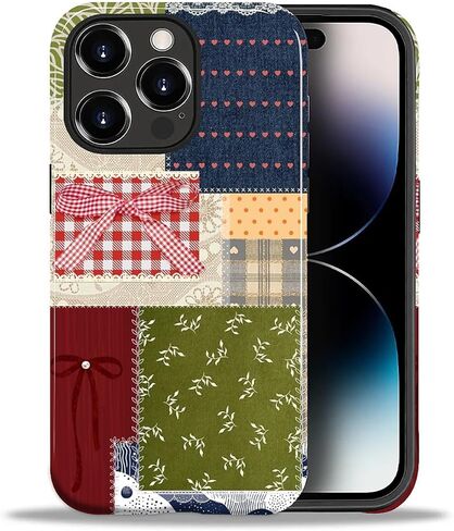 for iPhone 14 Pro Max Case, Shockproof 2-in-1 Double Protective Cover for Women Girls Men Boys, Stylish Anti-Scratch Phone Case Aesthetic, Patchwork Collage Art in Saudi Arabia