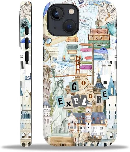 for iPhone 14 Pro Max Case, Shockproof 2-in-1 Double Protective Cover for Women Girls Men Boys, Stylish Anti-Scratch Phone Case Aesthetic, Patchwork Collage Art in Saudi Arabia