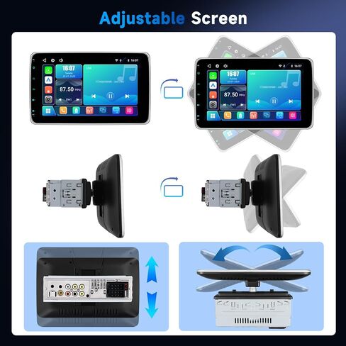 10.1'' Single Din Car Stereo with Wireless Carplay Android Auto, Touchscreen Car Radio with Handsfree Bluetooth 5.2 Mirror Link FM EQ SWC, Type-C, USB, Backup Camera in Kuwait