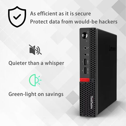 Lenovo ThinkCentre M625q Business MFF Desktop, AMD A4 9120C, 16GB RAM, 1TB SSD, DP, Type-C, Support 2-Monitor 4K, RJ-45, Wi-Fi, Windows 11 Pro, Black, for Home Office & Corporate in Saudi Arabia