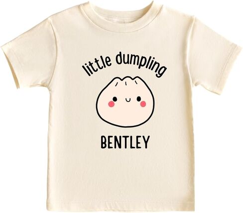 تي شيرت لطيف للأطفال باسم مخصص من Little Dumpling، تي شيرت للأطفال والأطفال الصغار - ملابس مضحكة للفتيات والأولاد لحفلة استقبال المولود الجديد in Kuwait