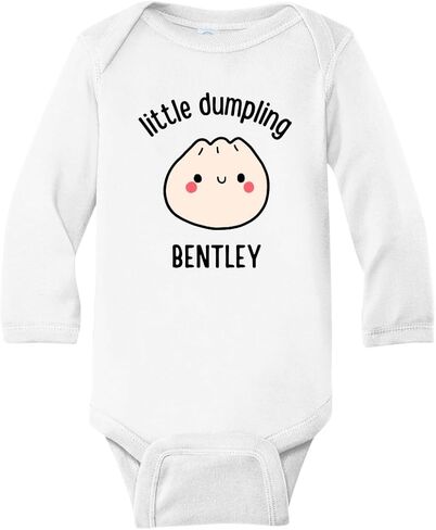 تي شيرت لطيف للأطفال باسم مخصص من Little Dumpling، تي شيرت للأطفال والأطفال الصغار - ملابس مضحكة للفتيات والأولاد لحفلة استقبال المولود الجديد in Kuwait