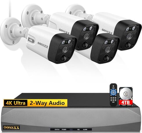 (4K/8.0 Megapixel & 130° Wide-Angle) 2-Way Audio PoE Camera Wired Outdoor Home Security Camera System Indoor Video Surveillance IP Cameras Surveillance System in Kuwait