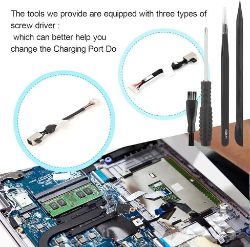DC Power Jack Connector Cable for Dell XPS 15 9550 9560 9570 P56F Precision 5510 Series 64TM0 064TM0 AAM00 DC30100X300 DC30100X200 Charging Port Replacement Dock Connector Flex Cable with Repair Tools in Saudi Arabia