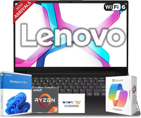 كمبيوتر محمول Lenovo 2026 New Business and Student V-Series، Ryzen 3 7320U (يتفوق على Intel i5-1235U)، 16 جيجابايت DDR5، 512 جيجابايت PCIE، شاشة 15.6 بوصة FHD، تصميم نحيف للغاية، عمر بطارية 14.5 ساعة، Windows 11 Pro in Saudi Arabia