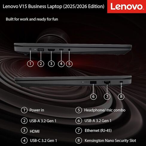 كمبيوتر محمول Lenovo 2026 New Business and Student V-Series، Ryzen 3 7320U (يتفوق على Intel i5-1235U)، 16 جيجابايت DDR5، 512 جيجابايت PCIE، شاشة 15.6 بوصة FHD، تصميم نحيف للغاية، عمر بطارية 14.5 ساعة، Windows 11 Pro in Saudi Arabia