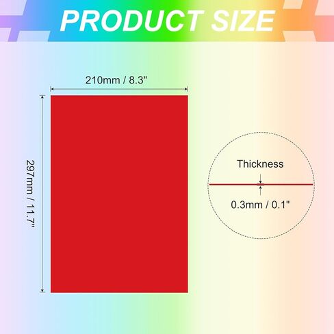 PATIKIL 11.7 x 8.3 Inch A4 Correction Gel Light Filter, 10PCS Colored Transparent Filter Film PVC Color Overlays Lighting Sheets for Reading Video Recording DIY Craft, 11 Colors in Saudi Arabia