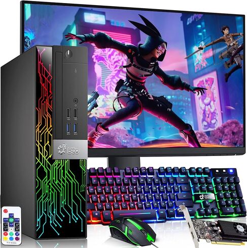 كمبيوتر مكتبي للألعاب BTO - Intel Core i7-6th Gen - ذاكرة وصول عشوائي DDR4 بسعة 16 جيجابايت - SSD بسعة 512 جيجابايت - شاشة GeForce GT 1030-24 بوصة - لوحة مفاتيح وماوس RGB - WiFi - كمبيوتر ألعاب - Windows 11 Pro (متجدد) in Kuwait