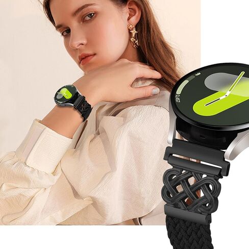 Braided Band Compatible with Samsung Galaxy Watch 7 6 5 4 FE Band 40mm 44mm/5 Pro/Watch 4&6 Classic/Active 2/Watch3 41mm, 20mm Soft Nylon Magnetic Stretch Strap with Designer Interlock Buckle in Saudi Arabia