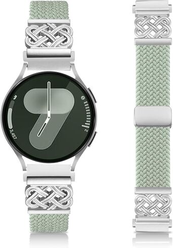 Braided Band Compatible with Samsung Galaxy Watch 7 6 5 4 FE Band 40mm 44mm/5 Pro/Watch 4&6 Classic/Active 2/Watch3 41mm, 20mm Soft Nylon Magnetic Stretch Strap with Designer Interlock Buckle in Saudi Arabia