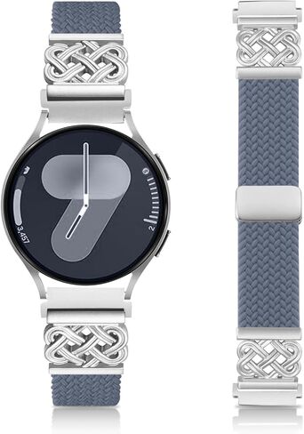 Braided Band Compatible with Samsung Galaxy Watch 7 6 5 4 FE Band 40mm 44mm/5 Pro/Watch 4&6 Classic/Active 2/Watch3 41mm, 20mm Soft Nylon Magnetic Stretch Strap with Designer Interlock Buckle in Saudi Arabia
