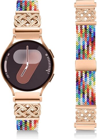 Braided Band Compatible with Samsung Galaxy Watch 7 6 5 4 FE Band 40mm 44mm/5 Pro/Watch 4&6 Classic/Active 2/Watch3 41mm, 20mm Soft Nylon Magnetic Stretch Strap with Designer Interlock Buckle in Saudi Arabia