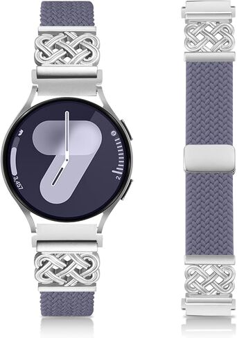 Braided Band Compatible with Samsung Galaxy Watch 7 6 5 4 FE Band 40mm 44mm/5 Pro/Watch 4&6 Classic/Active 2/Watch3 41mm, 20mm Soft Nylon Magnetic Stretch Strap with Designer Interlock Buckle in Saudi Arabia