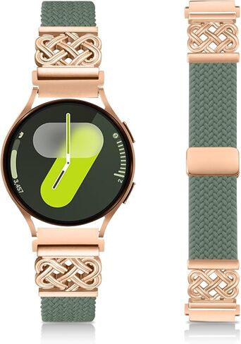 Braided Band Compatible with Samsung Galaxy Watch 7 6 5 4 FE Band 40mm 44mm/5 Pro/Watch 4&6 Classic/Active 2/Watch3 41mm, 20mm Soft Nylon Magnetic Stretch Strap with Designer Interlock Buckle in Saudi Arabia
