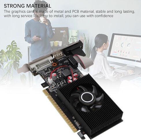 بطاقة رسومات EBTOOLS GT 740 سعة 4 جيجابايت، 4 جيجابايت DDR3 128bit PCI Express 3.0 x8 مع مروحة تبريد الهواء ولا يوجد مصدر طاقة خارجي، للكمبيوتر المكتبي مع مخرج DVI VGA in Kuwait
