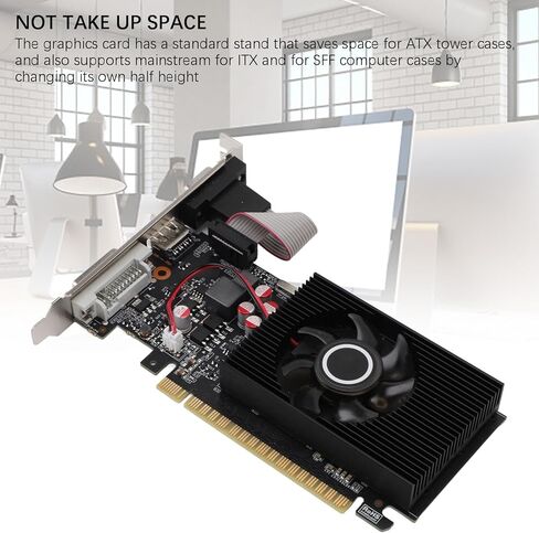 بطاقة رسومات EBTOOLS GT 740 سعة 4 جيجابايت، 4 جيجابايت DDR3 128bit PCI Express 3.0 x8 مع مروحة تبريد الهواء ولا يوجد مصدر طاقة خارجي، للكمبيوتر المكتبي مع مخرج DVI VGA in Kuwait
