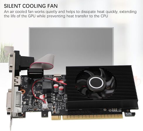 بطاقة رسومات EBTOOLS GT 740 سعة 4 جيجابايت، 4 جيجابايت DDR3 128bit PCI Express 3.0 x8 مع مروحة تبريد الهواء ولا يوجد مصدر طاقة خارجي، للكمبيوتر المكتبي مع مخرج DVI VGA in Kuwait