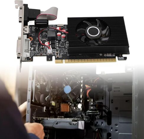 بطاقة رسومات EBTOOLS GT 740 سعة 4 جيجابايت، 4 جيجابايت DDR3 128bit PCI Express 3.0 x8 مع مروحة تبريد الهواء ولا يوجد مصدر طاقة خارجي، للكمبيوتر المكتبي مع مخرج DVI VGA in Kuwait