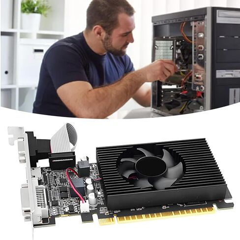بطاقة رسومات DDR3، ذاكرة 4 جيجا بايت، معالجات دفق 320، بطاقة فيديو منخفضة المستوى مع منفذ HDMI DVI VGA لبث الألعاب 7 8 10 للاستخدام اليومي in Kuwait