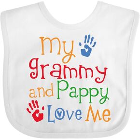 inktastic Grammy and Pappy Love Me Baby Bib in Kuwait